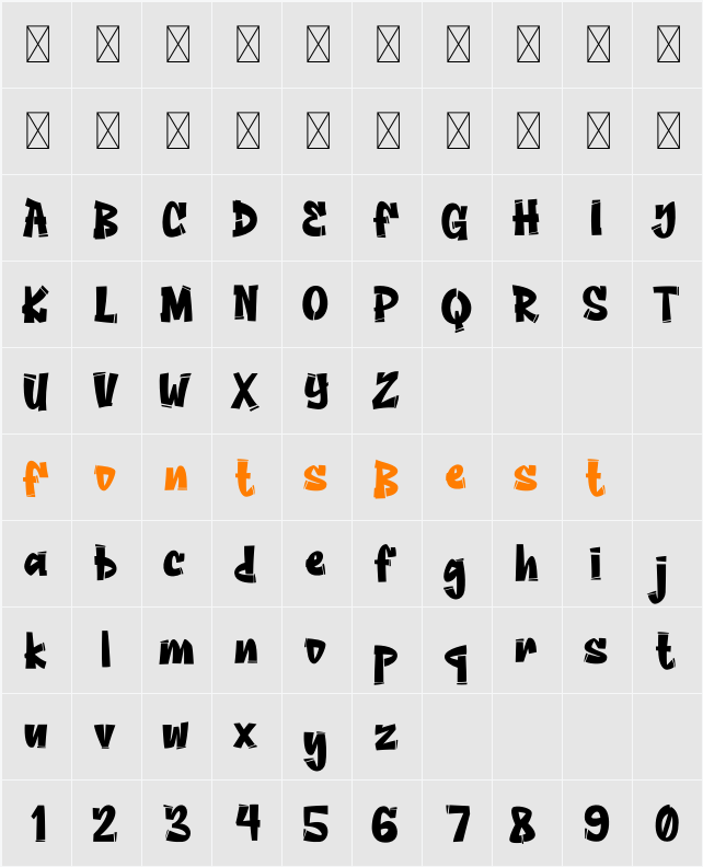 TOUGHWALL Character Map