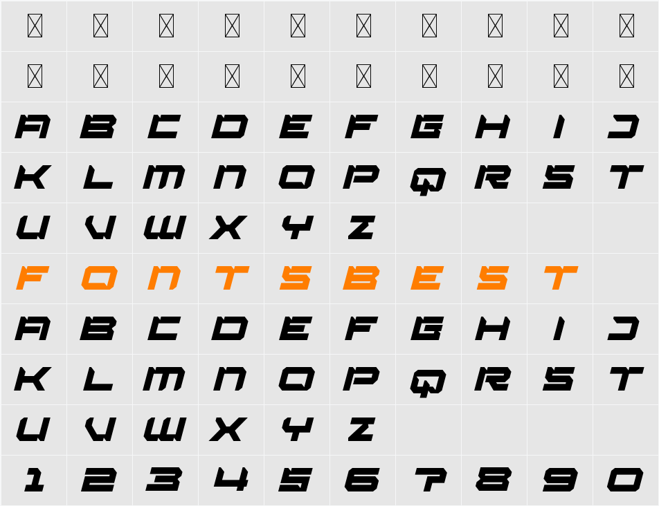 Posver Character Map