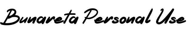 Bunareta Personal Use Font Image
