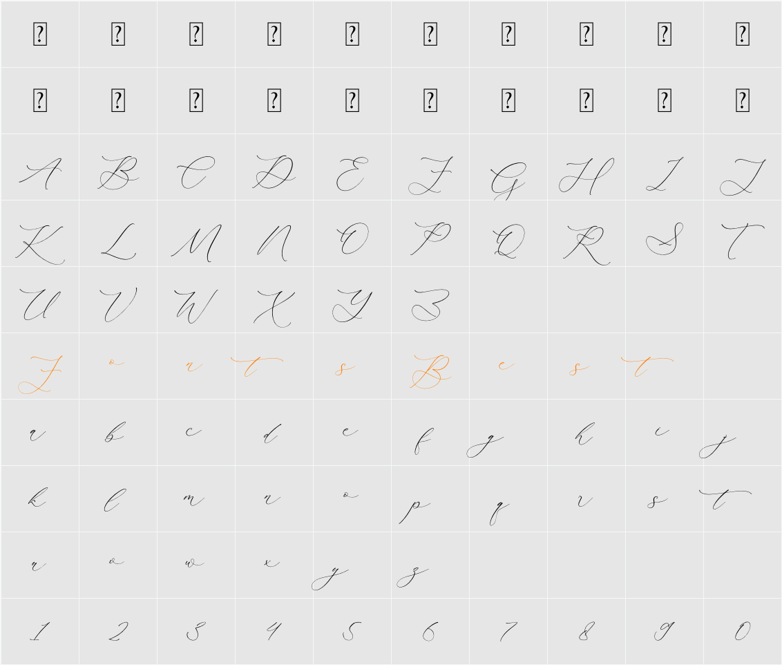 Fantasy Qelirole Script Character Map