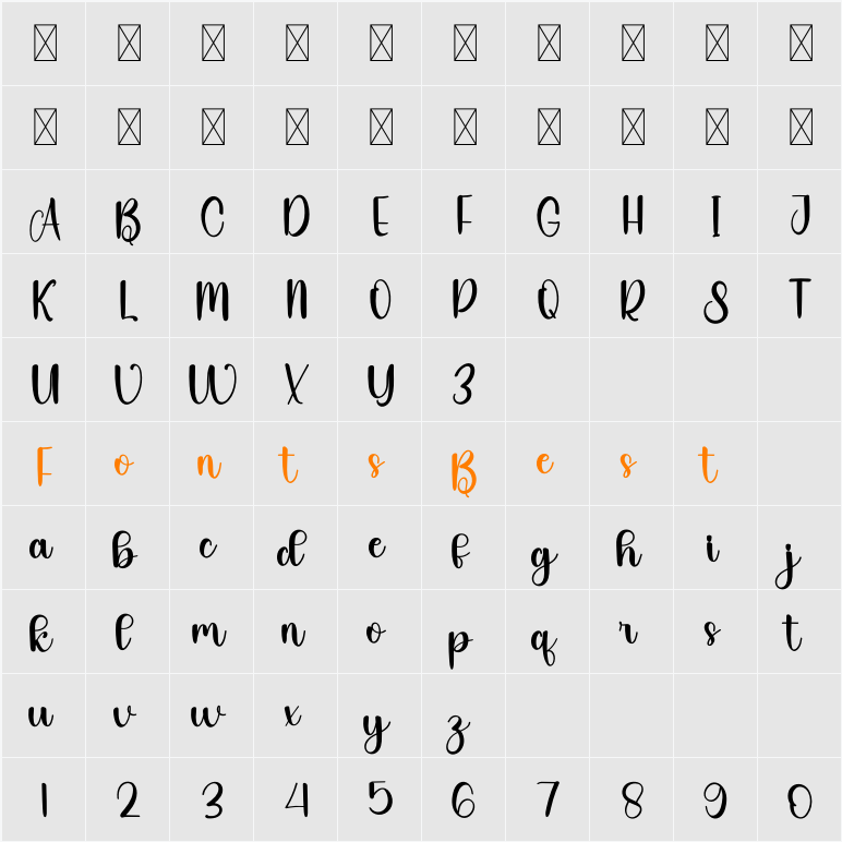 Stock Character Map