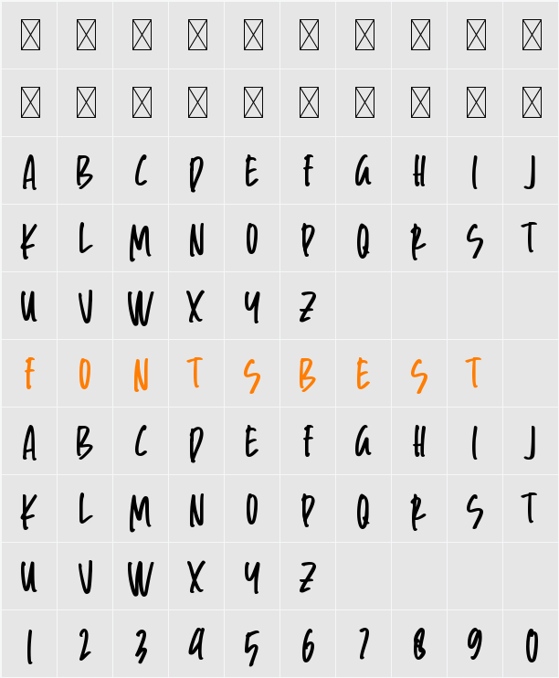 Just Break Demo Character Map