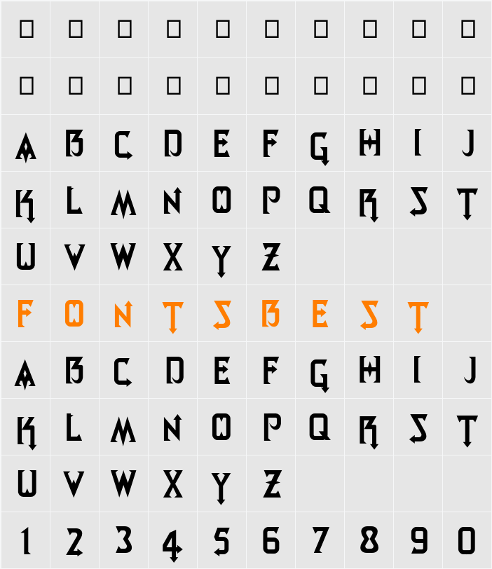 MAJY4 Character Map