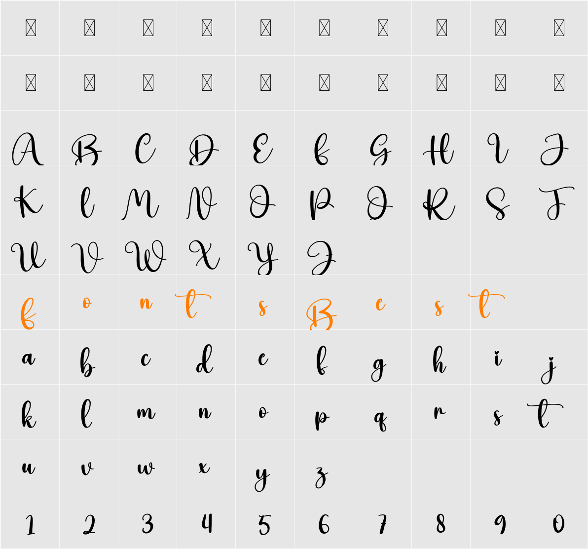 Auntie Character Map