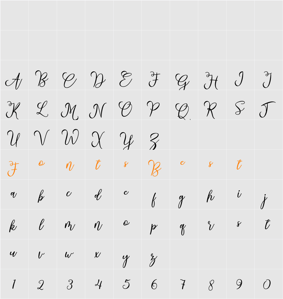 Strongman Script Character Map