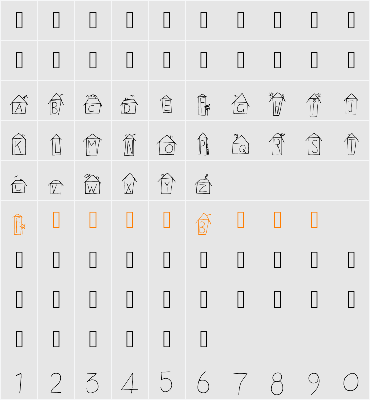 Alphabet Houses Character Map