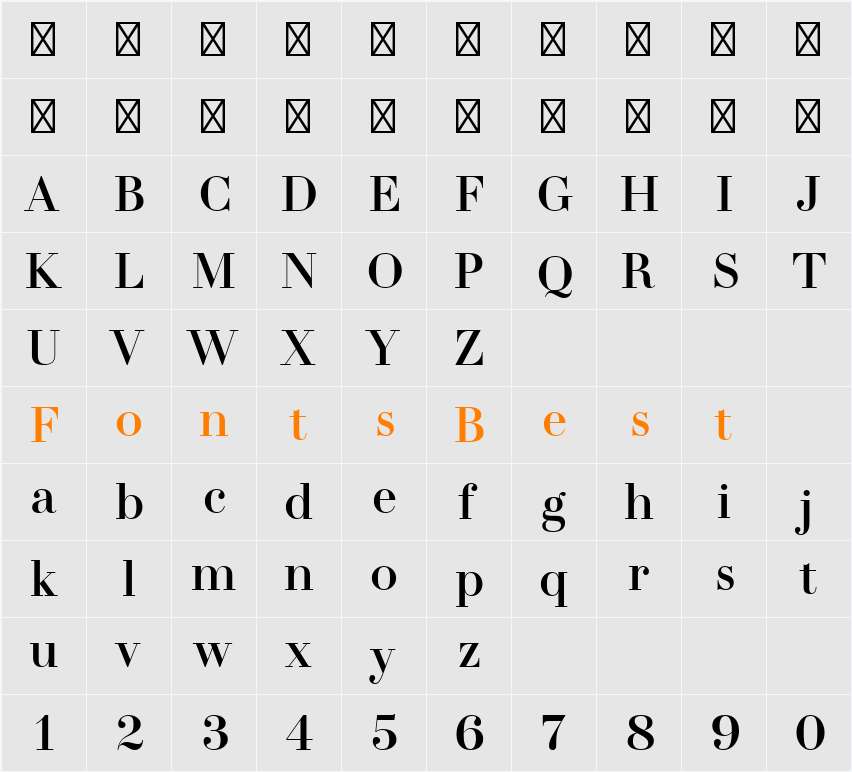 HM Amperserif Character Map