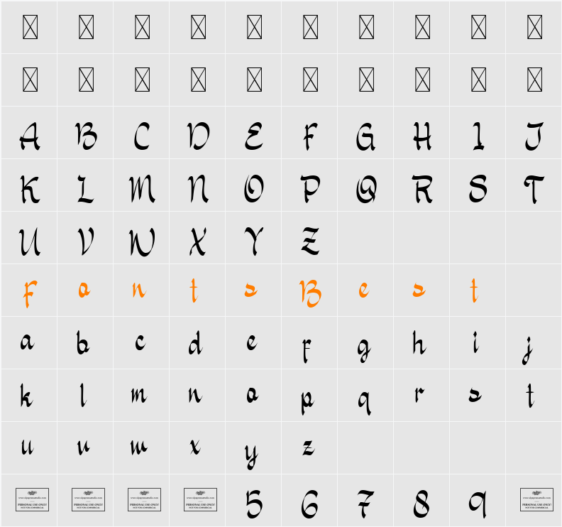 Bewitched Free Character Map