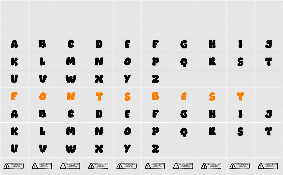 Trekstone PERSONAL USE ONLY! Character Map