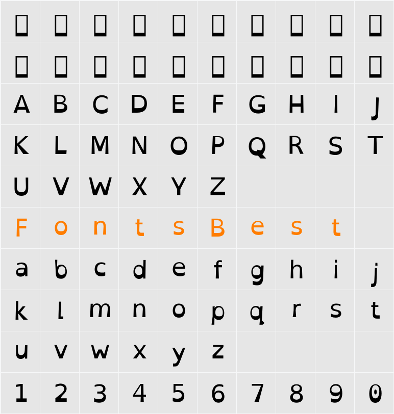 OpenDyslexic Character Map