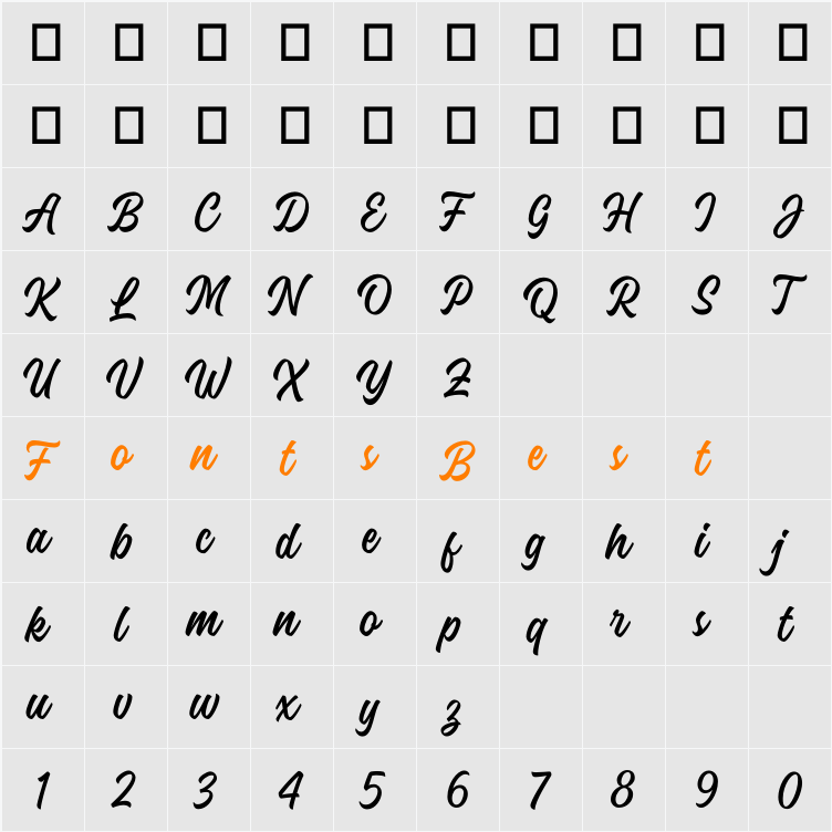 Candale Demo Character Map