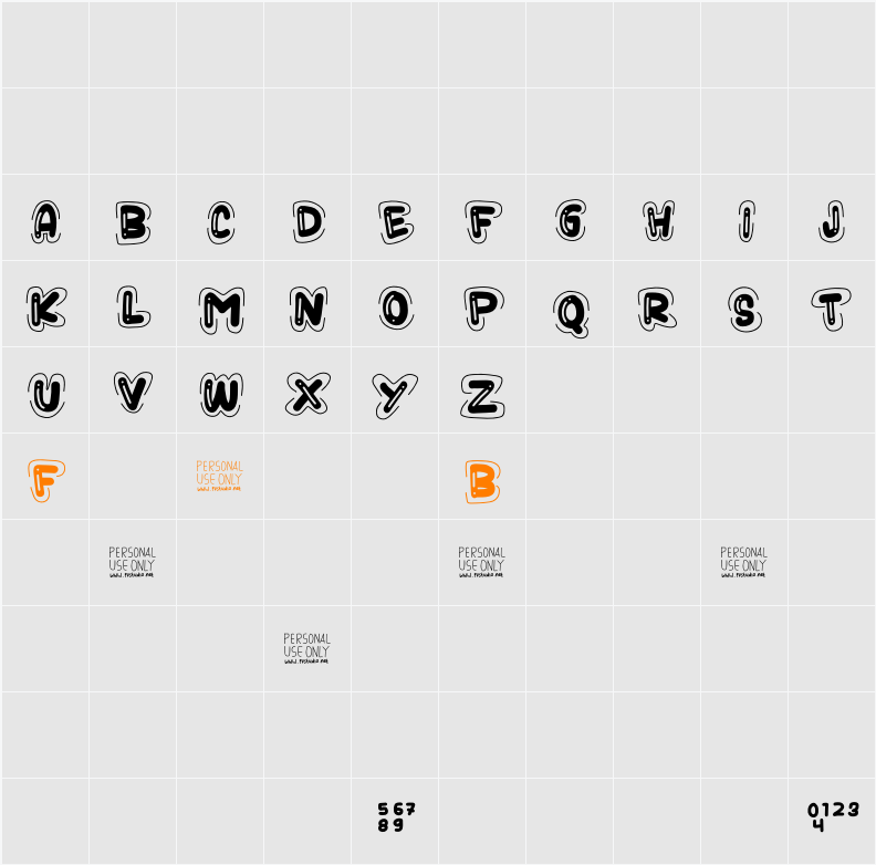 BLACKSWEET Character Map