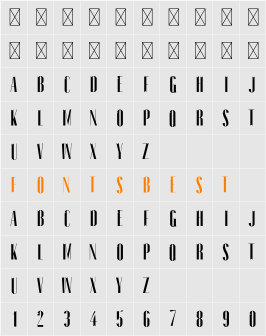 Firecrest Font Demo Character Map
