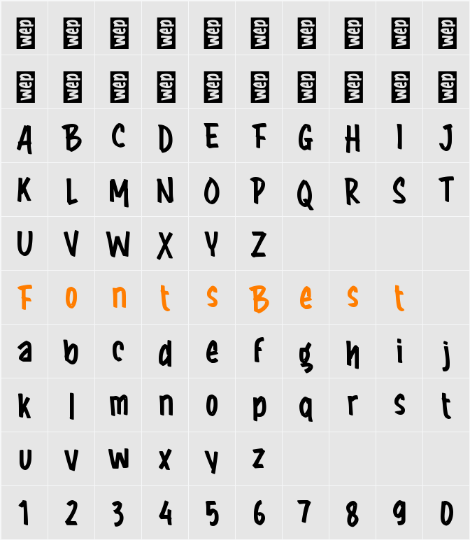 h Hagley Character Map