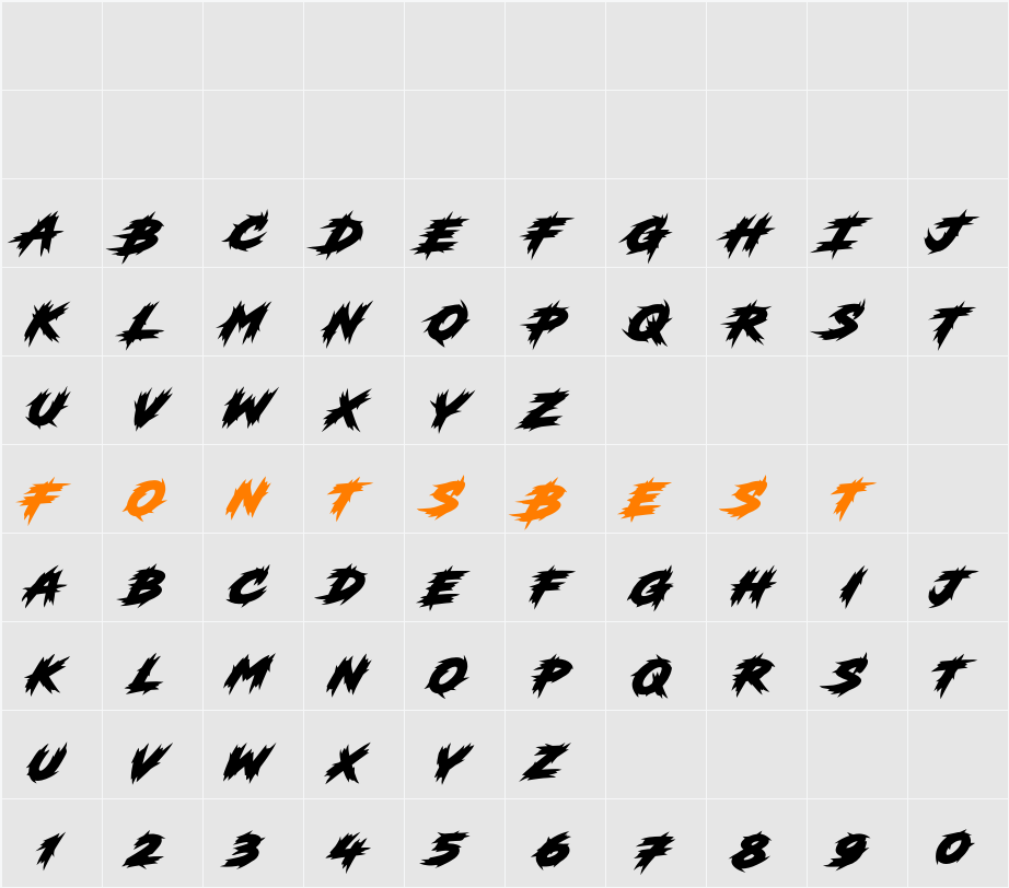 Sectar SP Character Map