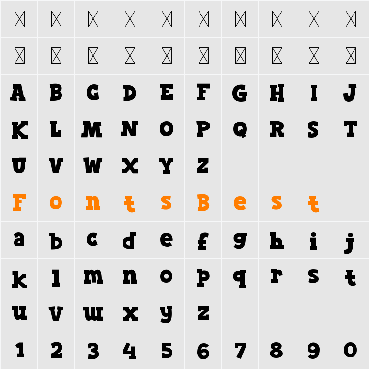 Sheriff Bounce Character Map