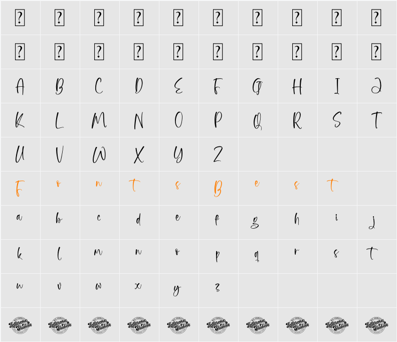 Mystical Sunlight DEMO VERSION Character Map