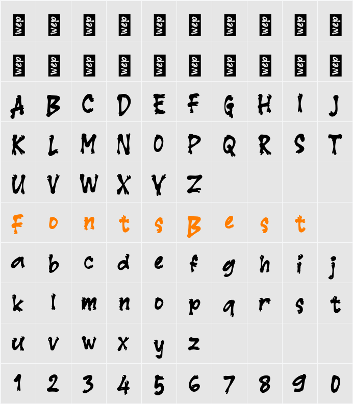 K Kayu Character Map