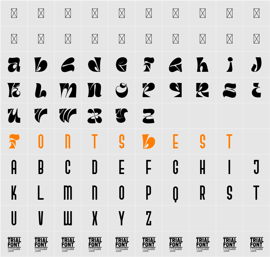 Contribute Condensed Demo Character Map
