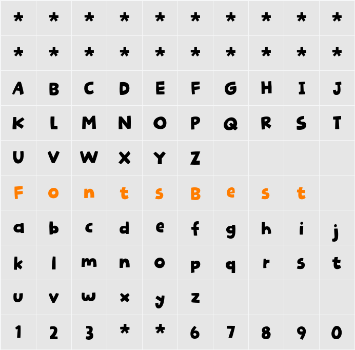 Spunky Piano DEMO Character Map