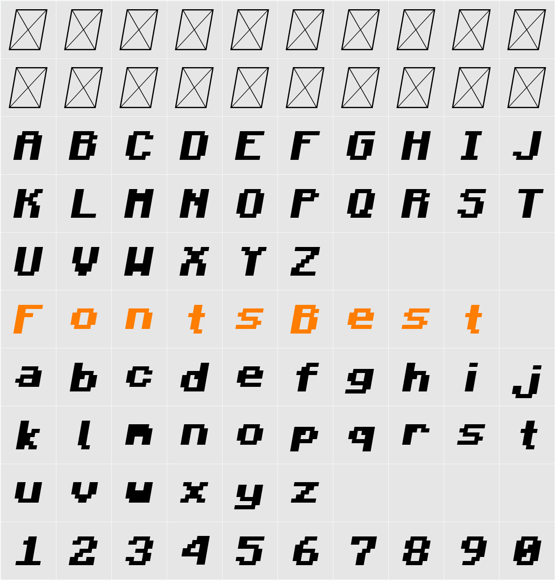 Minecraft Standard Character Map