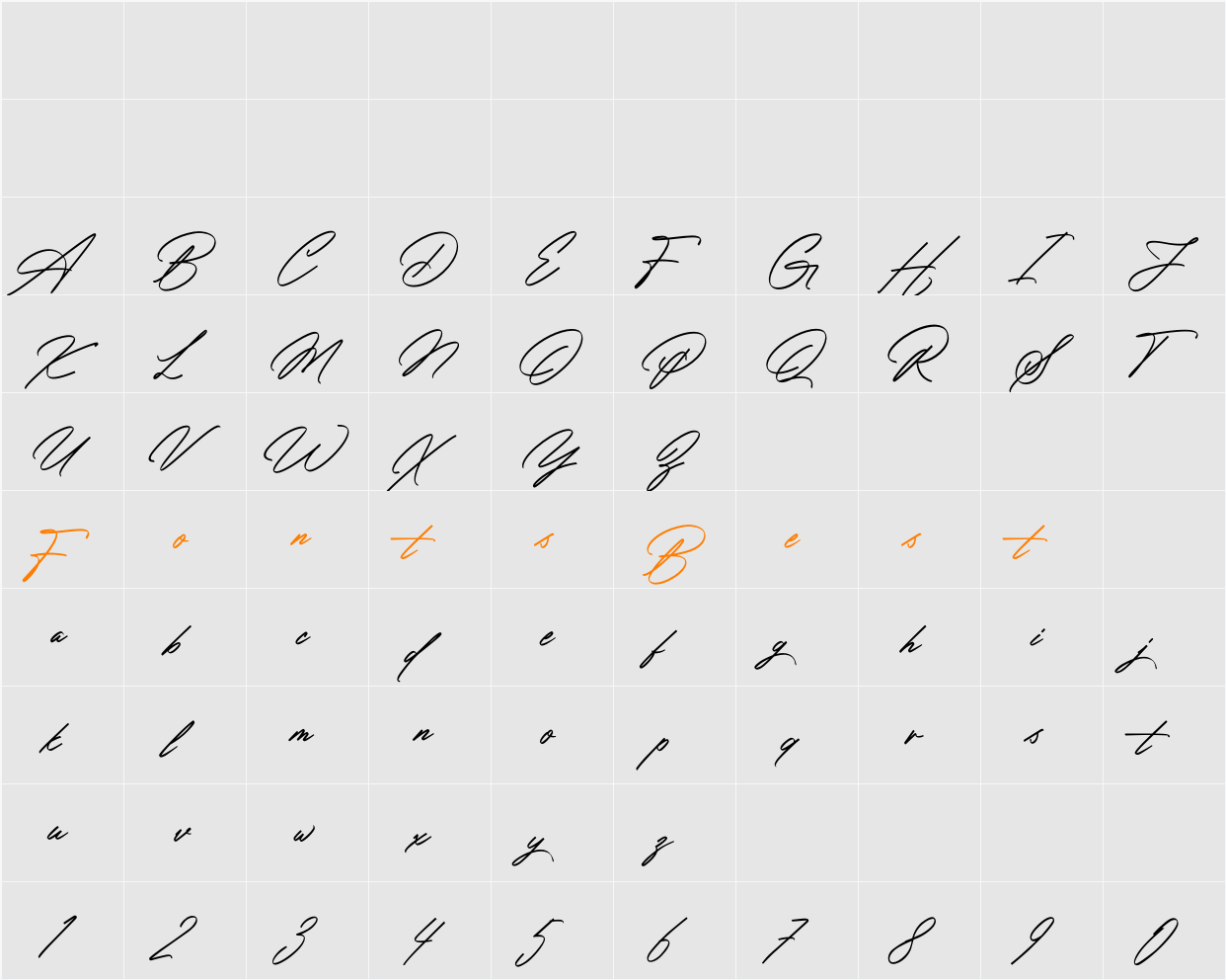 Amsterday Signature Character Map