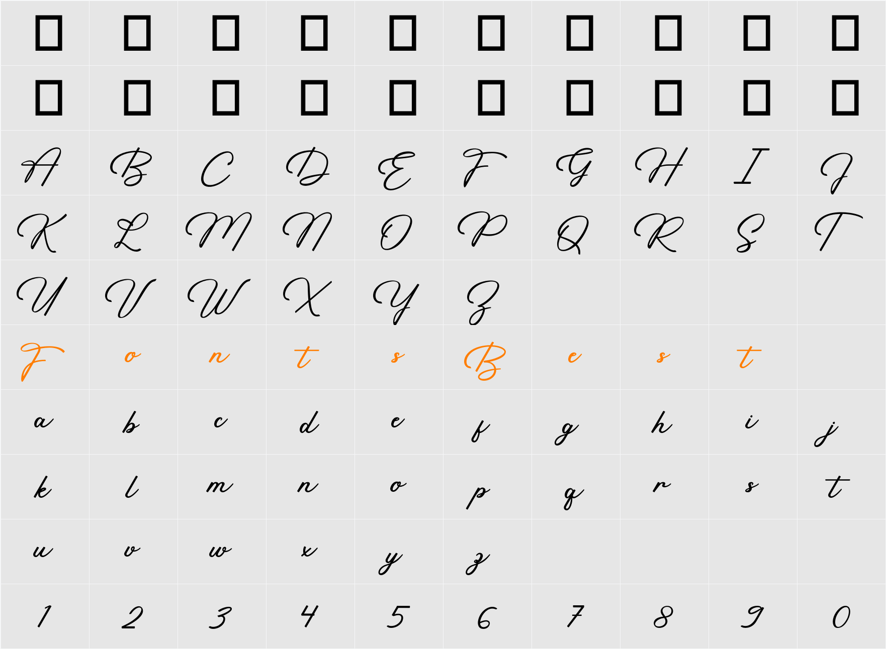 Rapidly Character Map