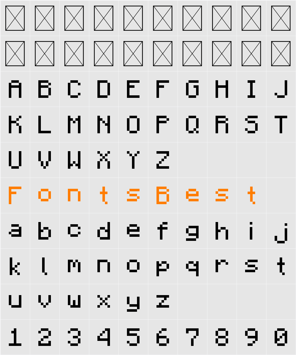 Minecraft Standard Character Map