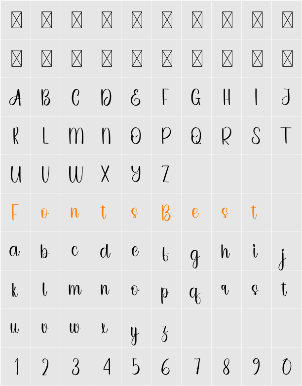 Blinds Character Map