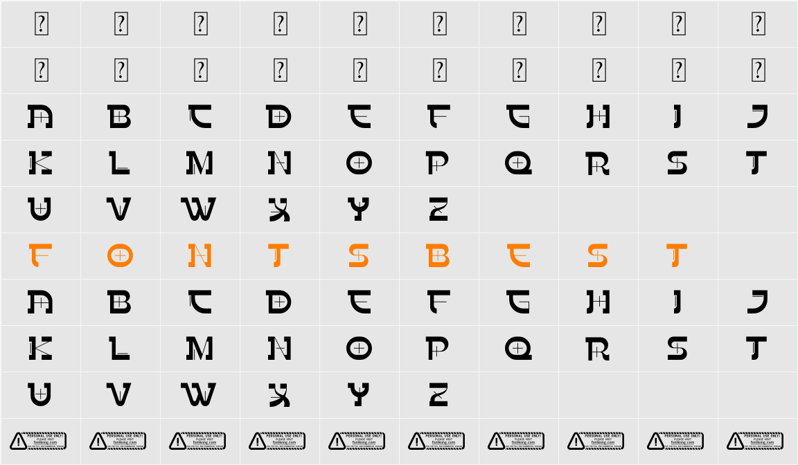 Thornion PERSONAL USE ONLY! Character Map
