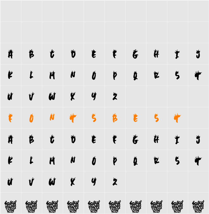 Trash Flame DEMO Character Map