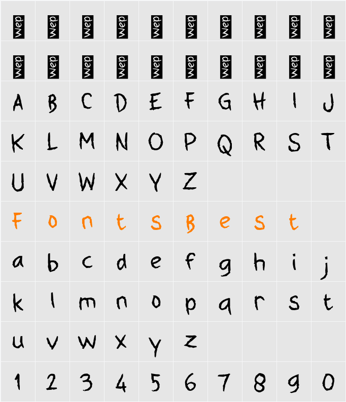 j Johar Character Map