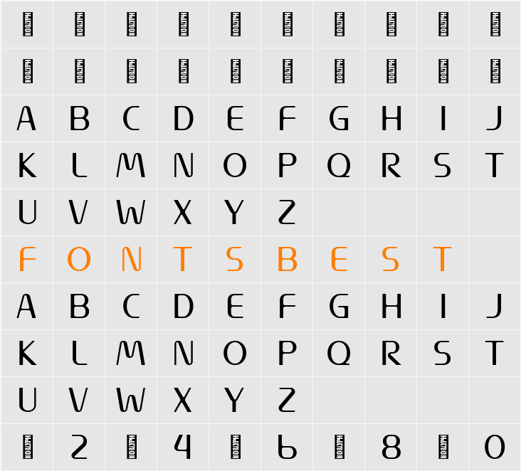 Apestron Trial Version Character Map