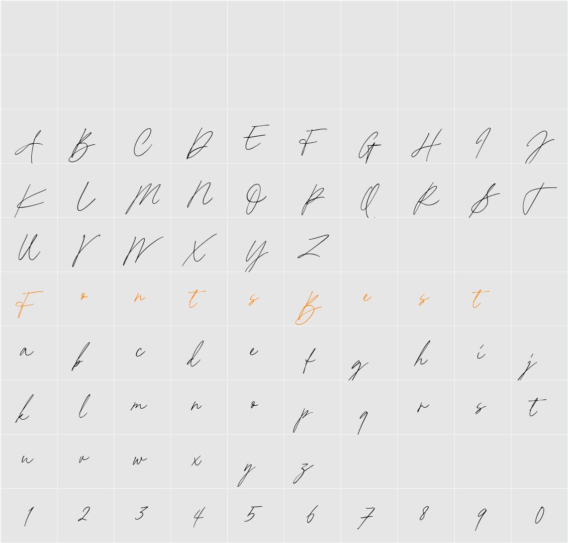 Andreas Signature Demo Character Map