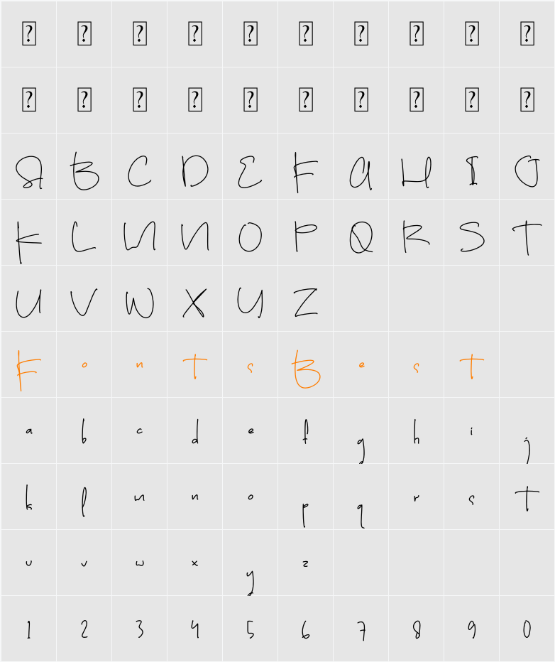 Arlovittsa Character Map