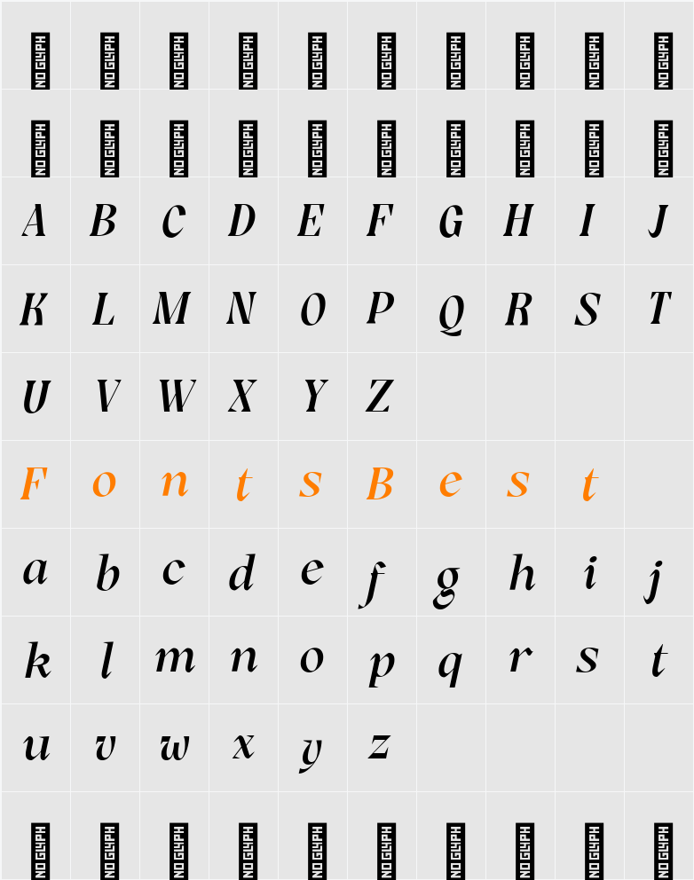 Rogik Medium Italic Character Map