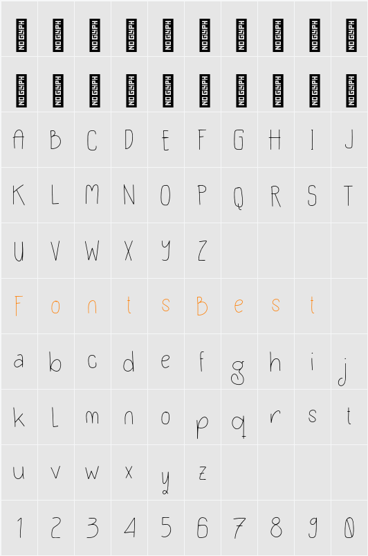 Tifanila Personal Use Character Map