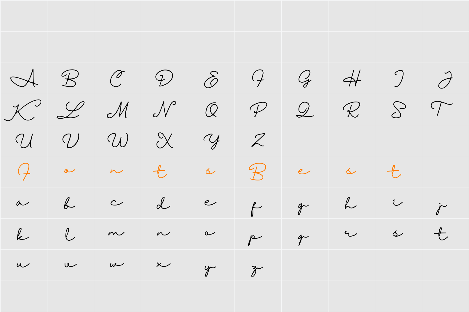 Halimun Character Map