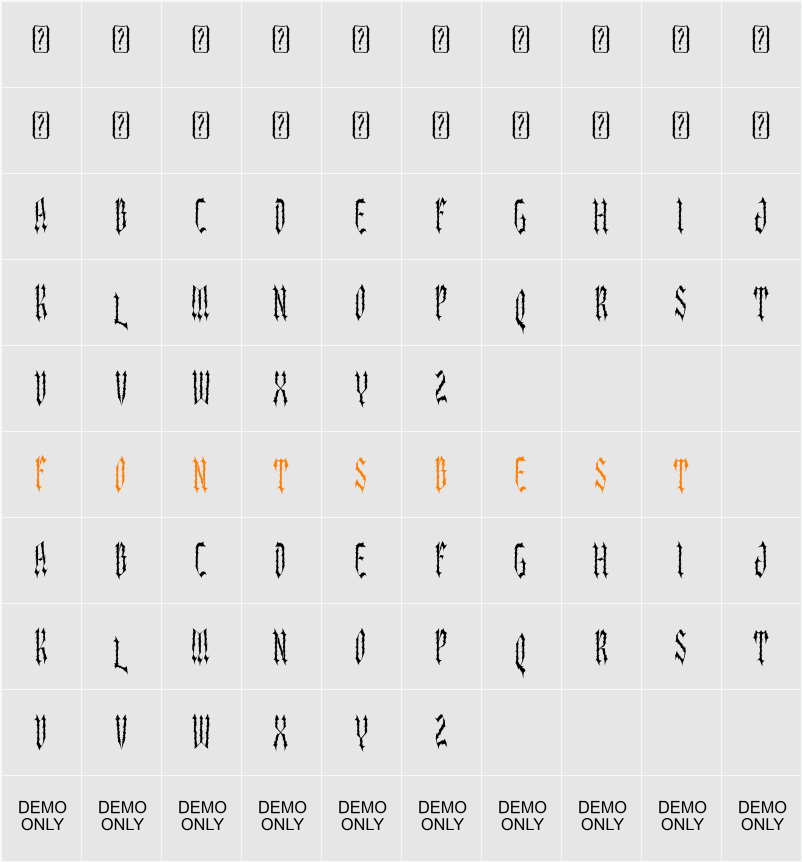 Suklax Character Map