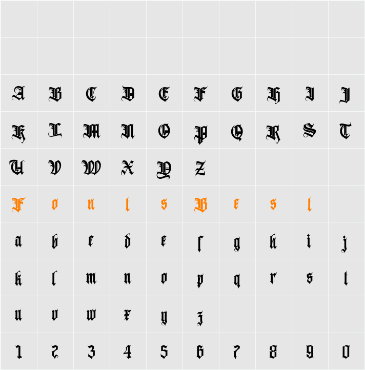 Avestrava Tattoo Personal Use Only Character Map