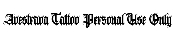 Avestrava Tattoo Personal Use Only Font Image