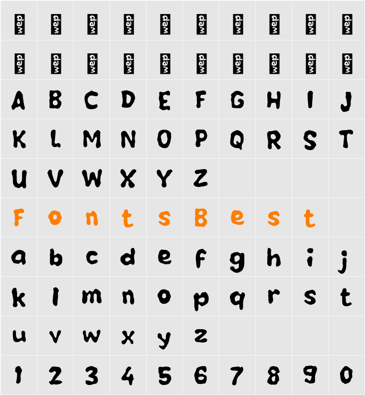 M Mlaku Character Map