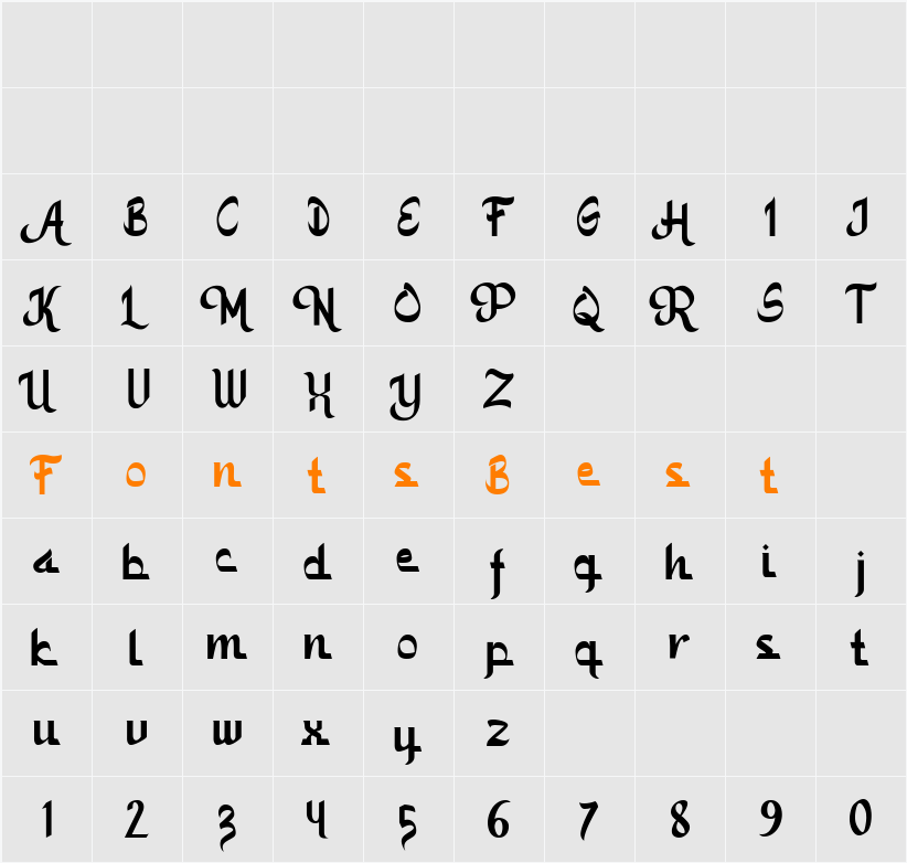 Kamali Character Map