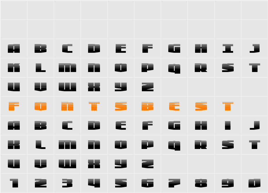 Alpha Century Halftone Character Map