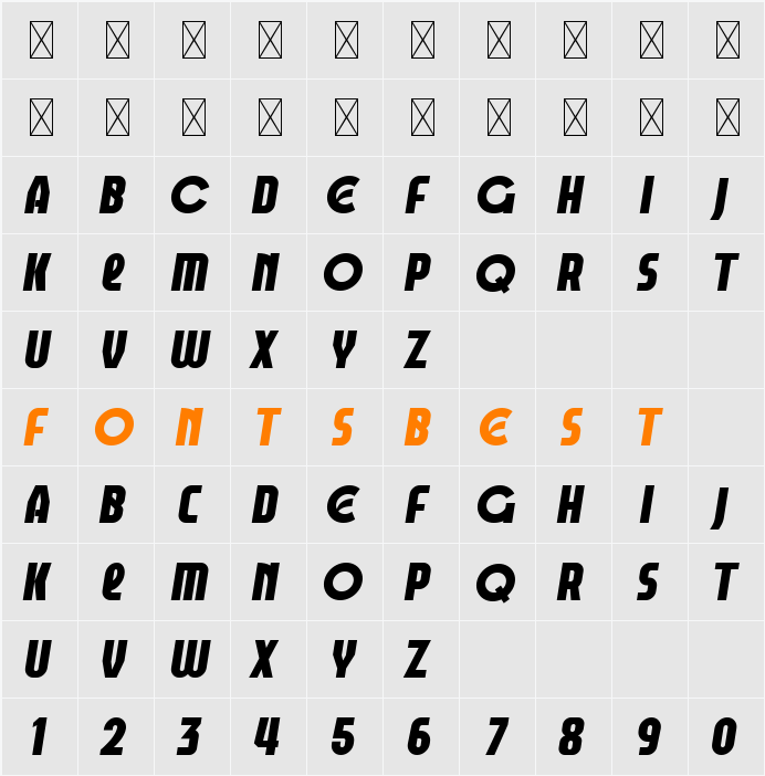 Blokecore ITALIC PERSONAL USE Character Map
