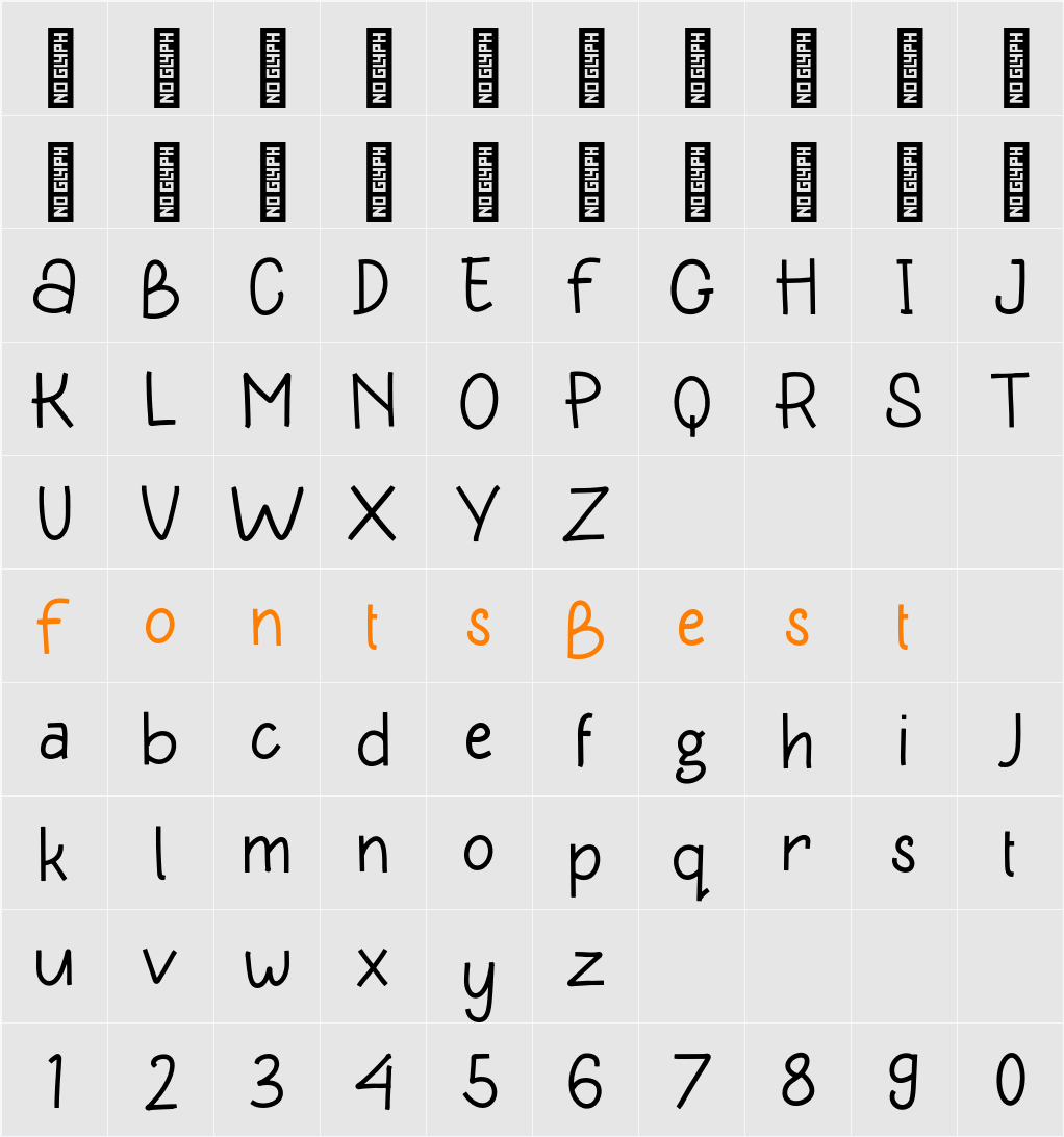 Ante Monoline Personal Use Character Map