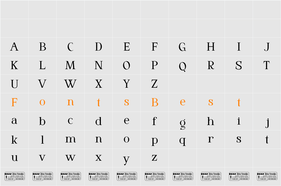 Modern Brush Style Serif Person Character Map