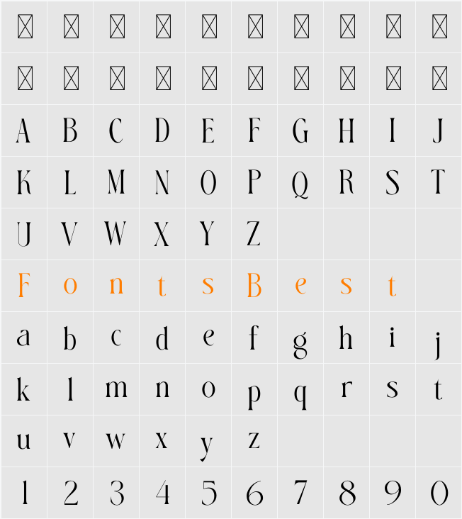 FRISTA Character Map