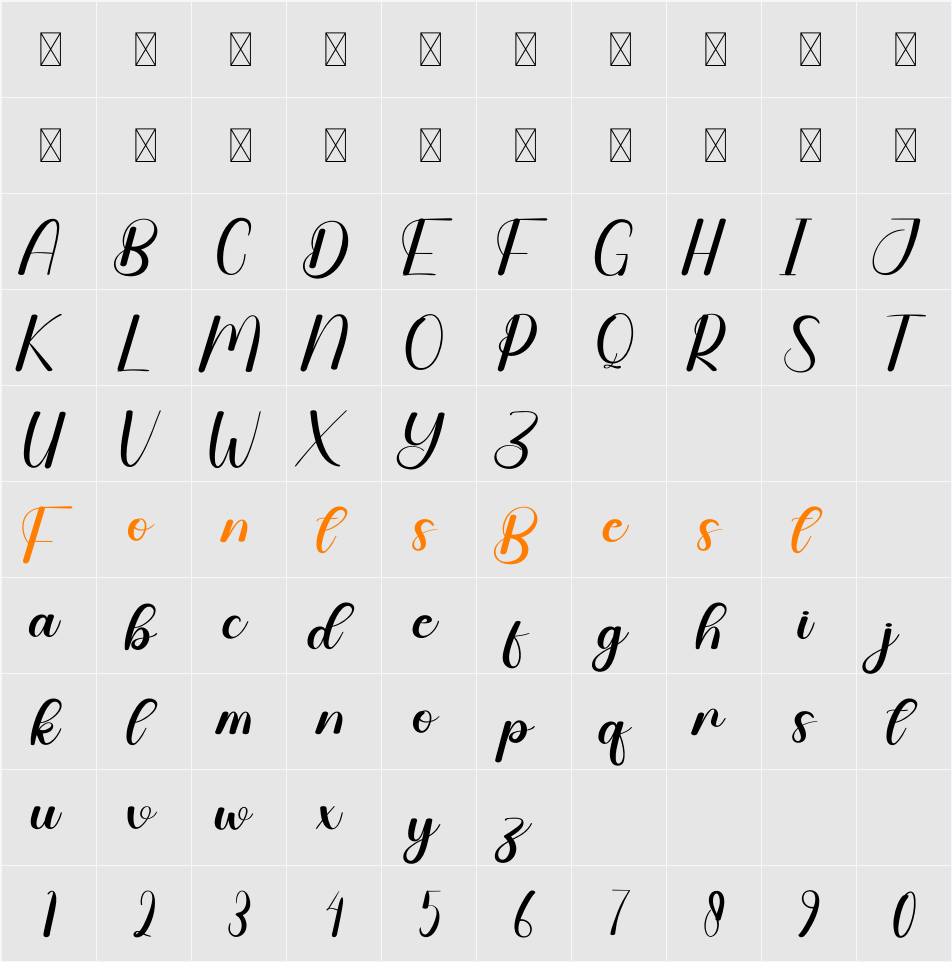 Freeday Character Map