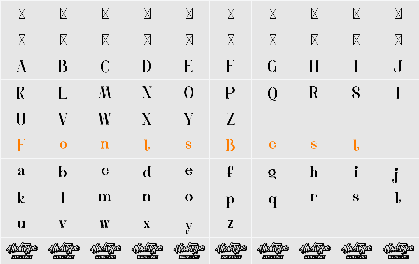 Traveston Demo Character Map
